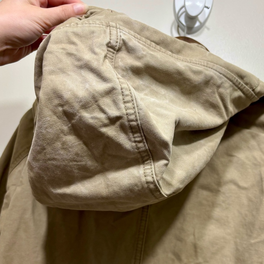 Only Tan Hooded Utility Anorak Jacket Zip Front Drawstring Waist XS - Picture 9 of 10